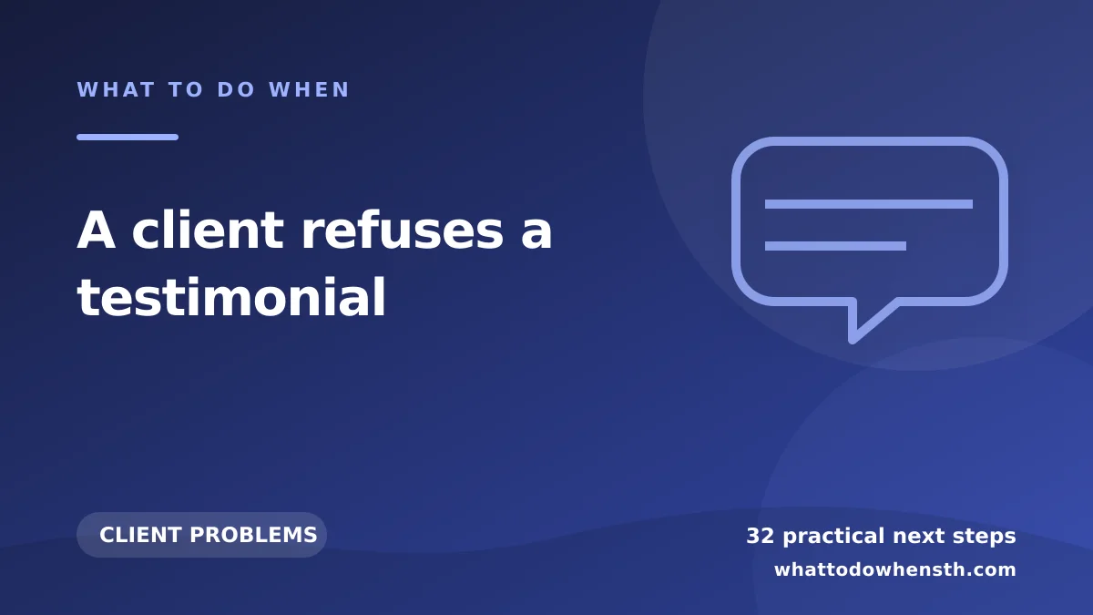 What to do when a client refuses a testimonial