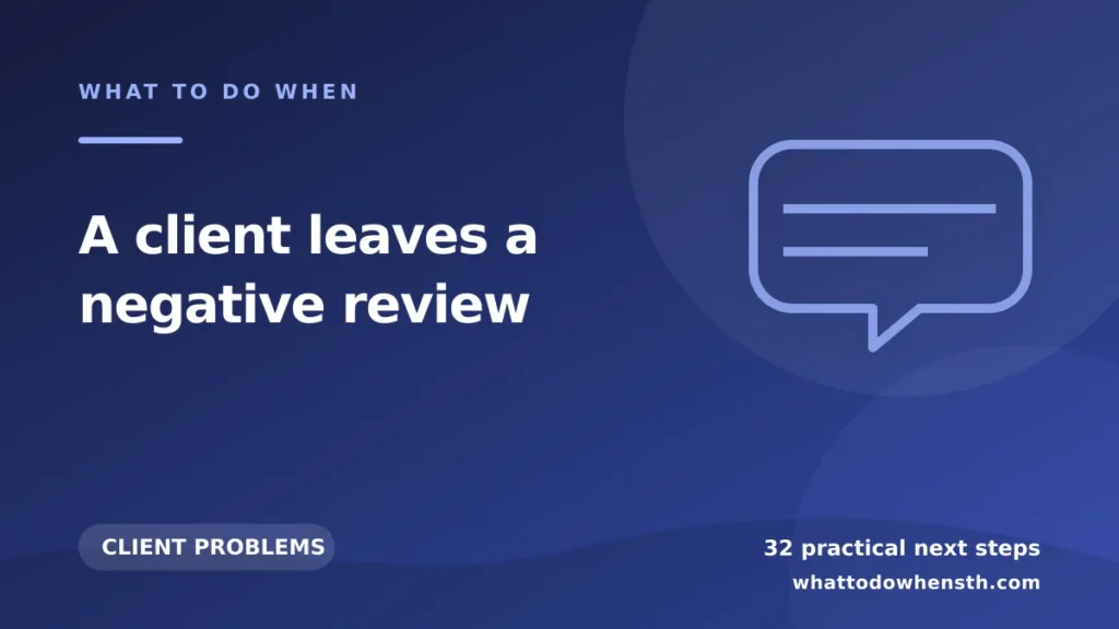 What to do when a client leaves a negative review