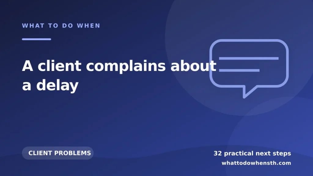 What to do when a client complains about a delay