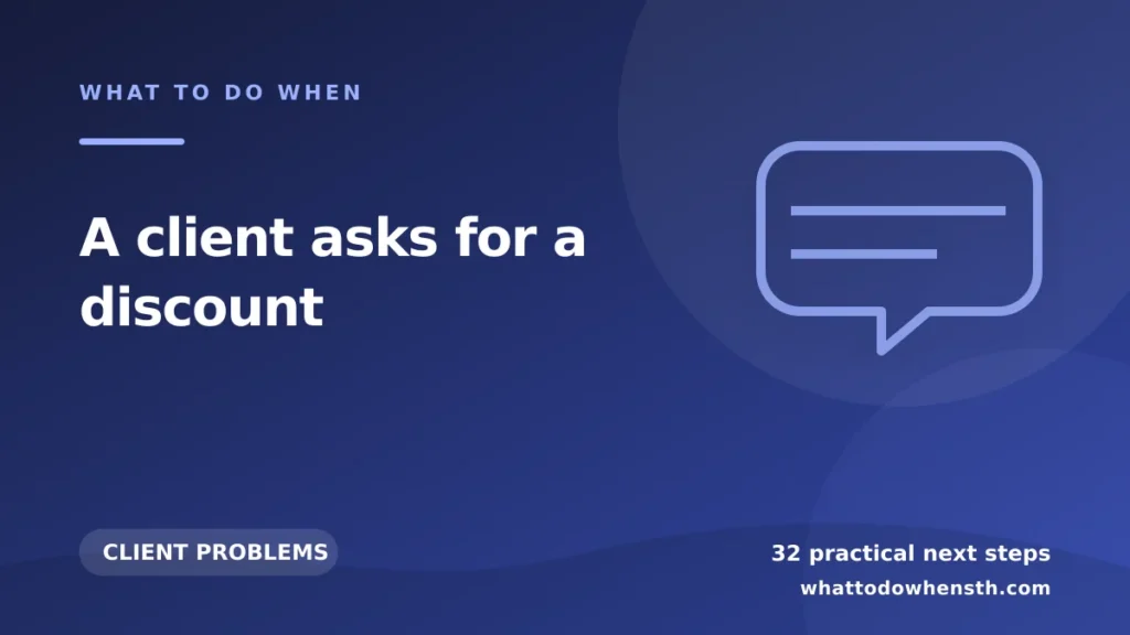 What to do when a client asks for a discount