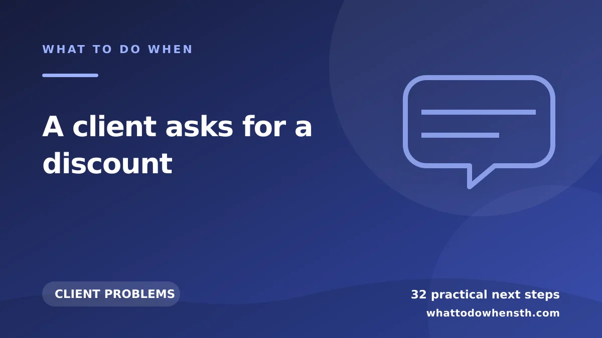 What to do when a client asks for a discount