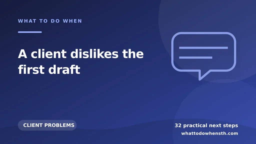 What to do when a client dislikes the first draft