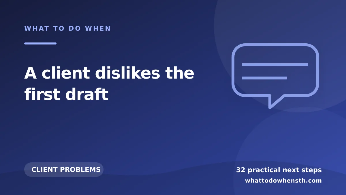 What to do when a client dislikes the first draft
