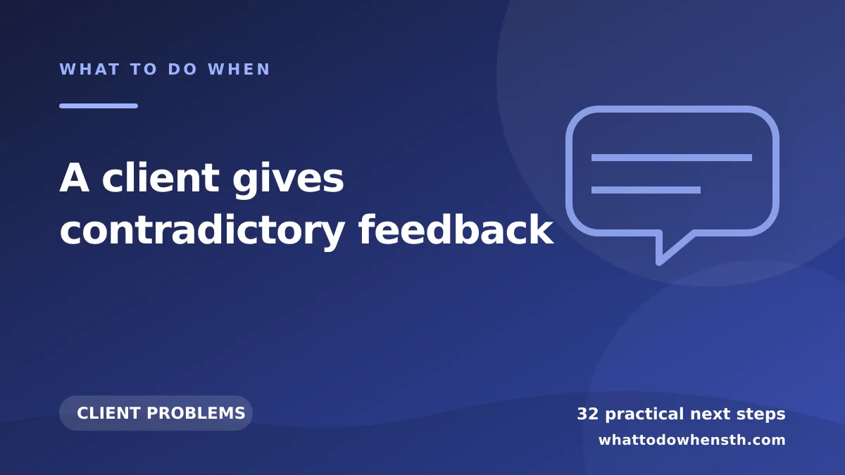 What to do when a client gives contradictory feedback