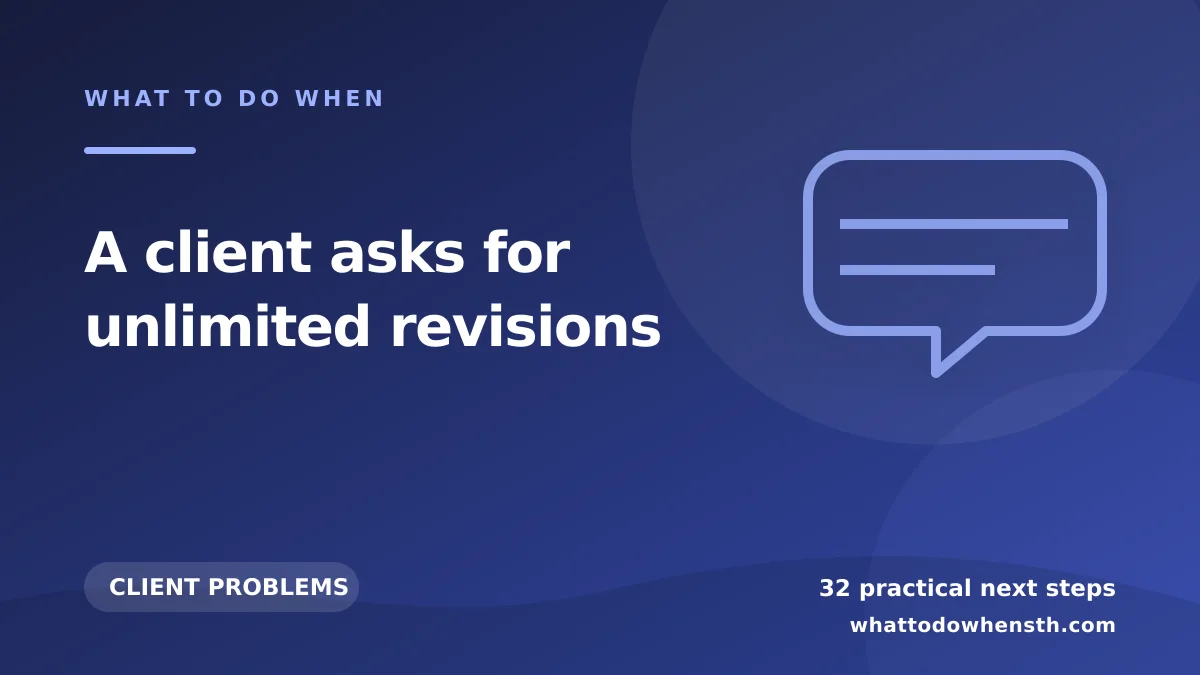 What to do when a client asks for unlimited revisions