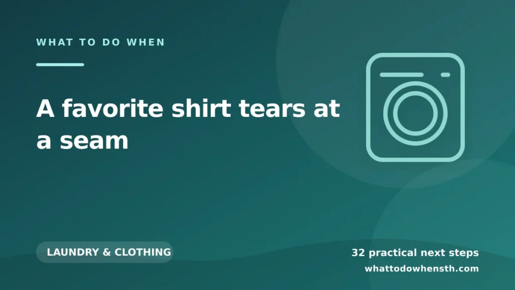 What to do when a favorite shirt tears at a seam