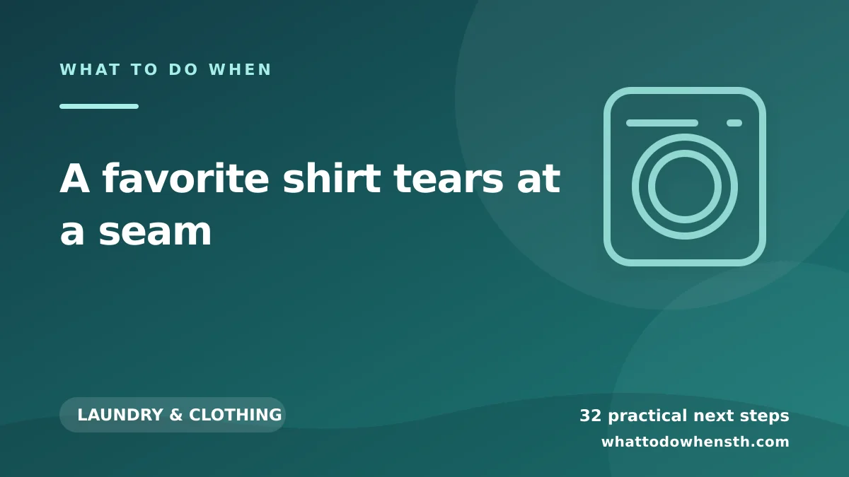 What to do when a favorite shirt tears at a seam
