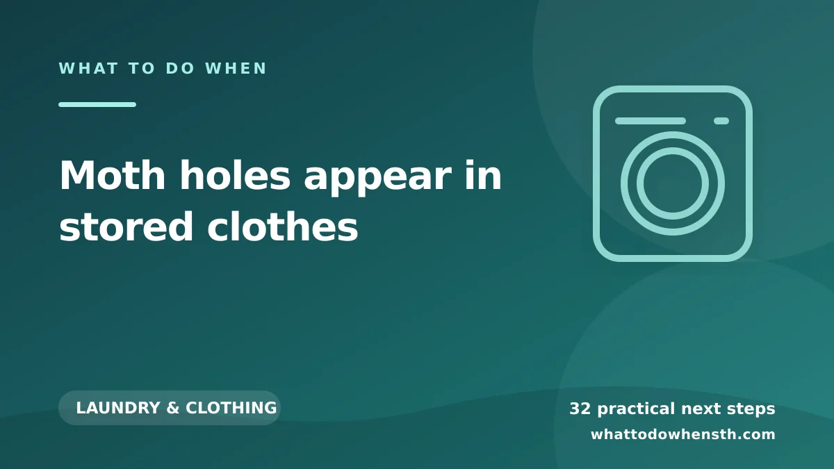 What to do when moth holes appear in stored clothes