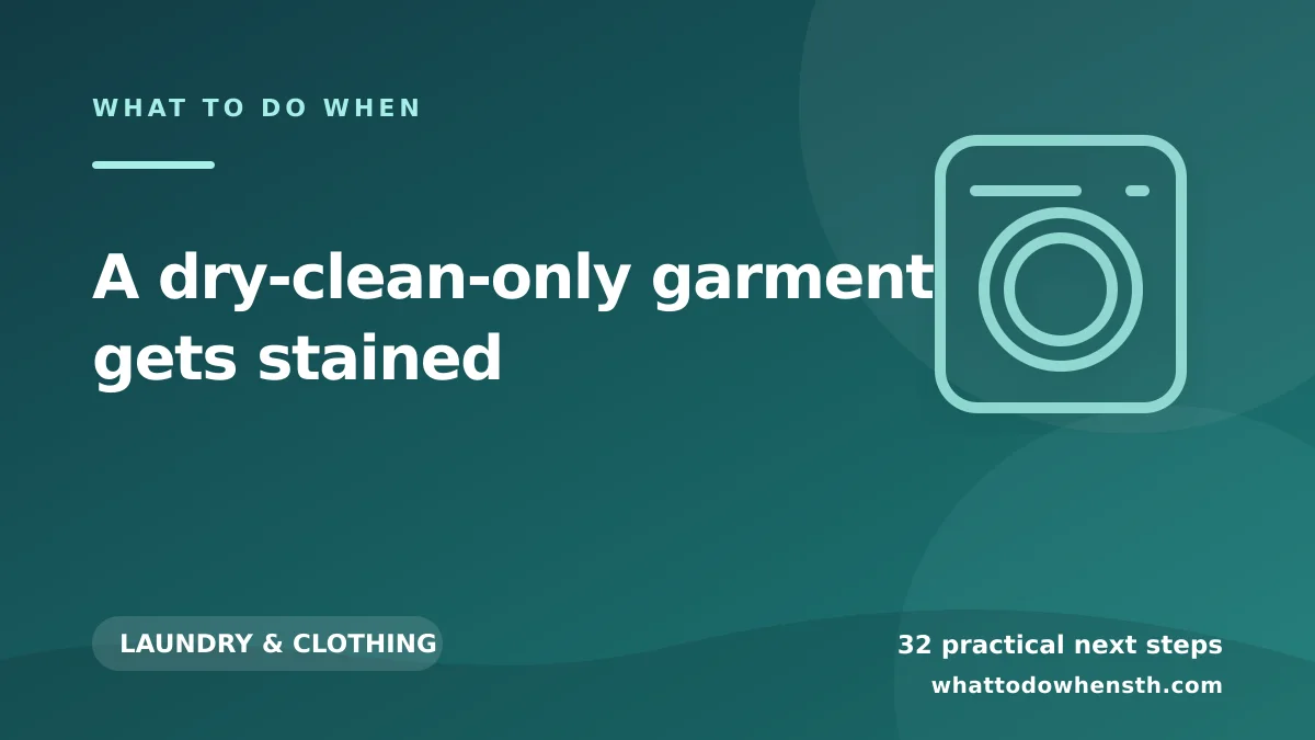 What to do when a dry-clean-only garment gets stained
