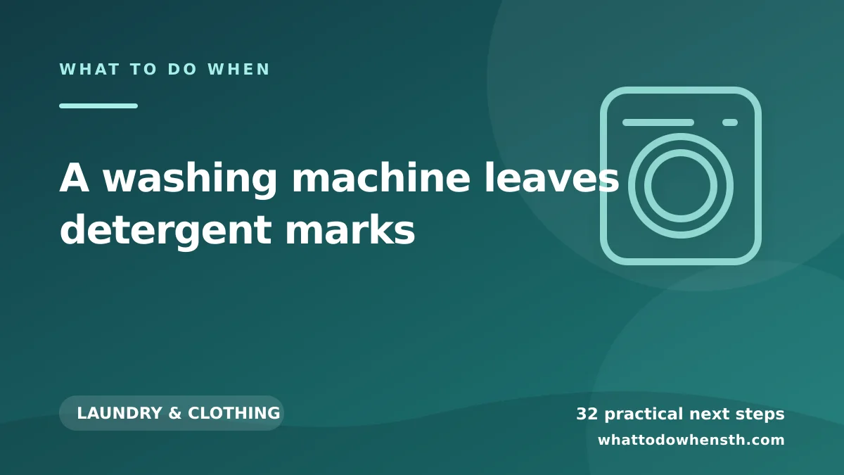 What to do when a washing machine leaves detergent marks