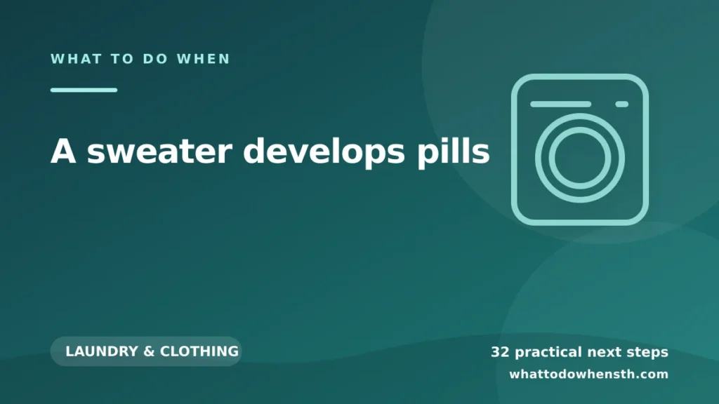 What to do when a sweater develops pills