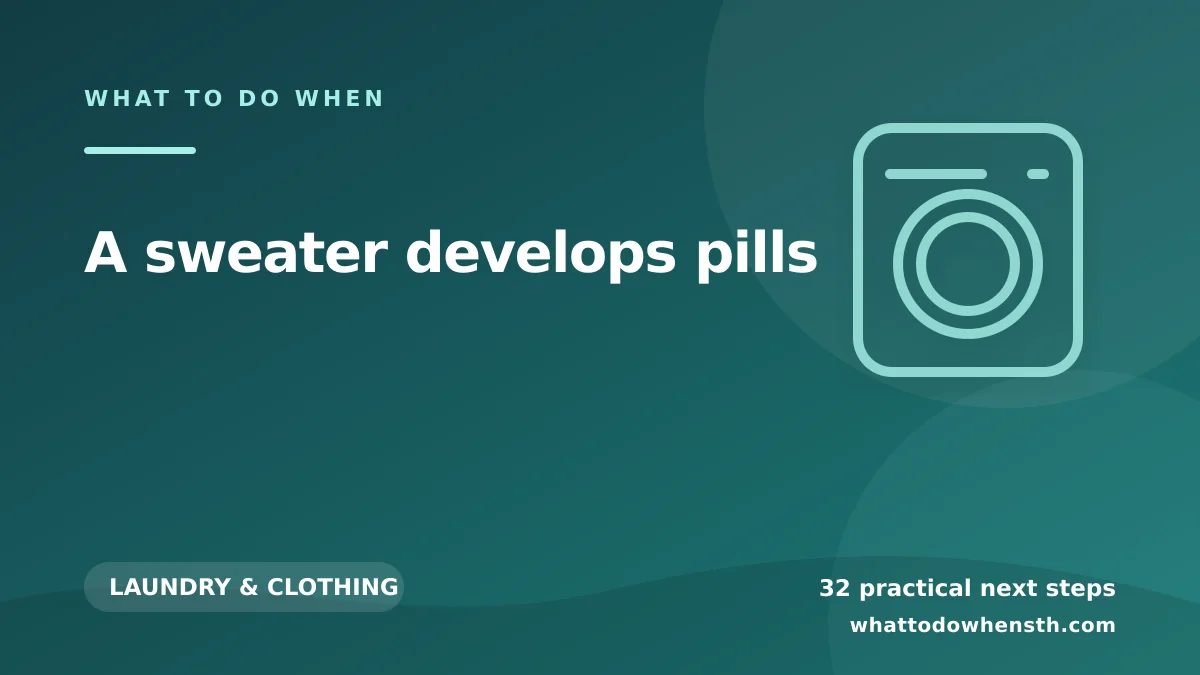 What to do when a sweater develops pills