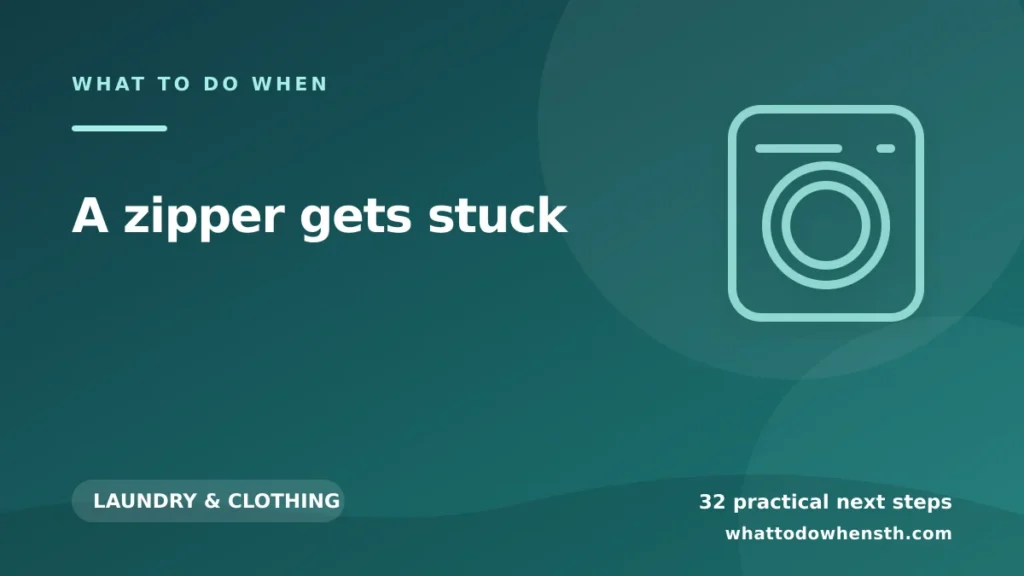 What to do when a zipper gets stuck
