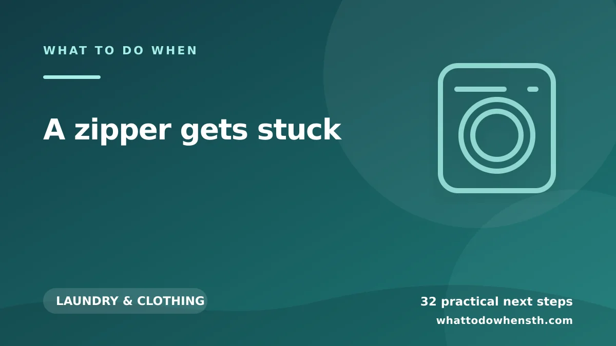 What to do when a zipper gets stuck