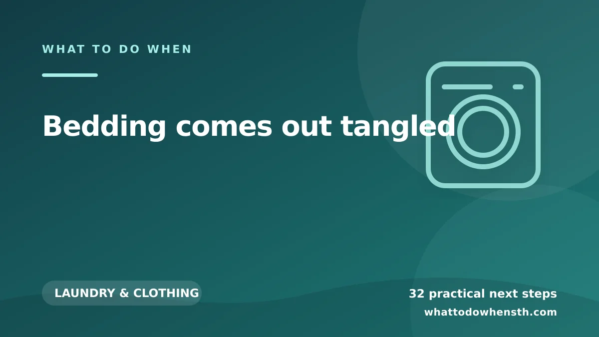 What to do when bedding comes out tangled