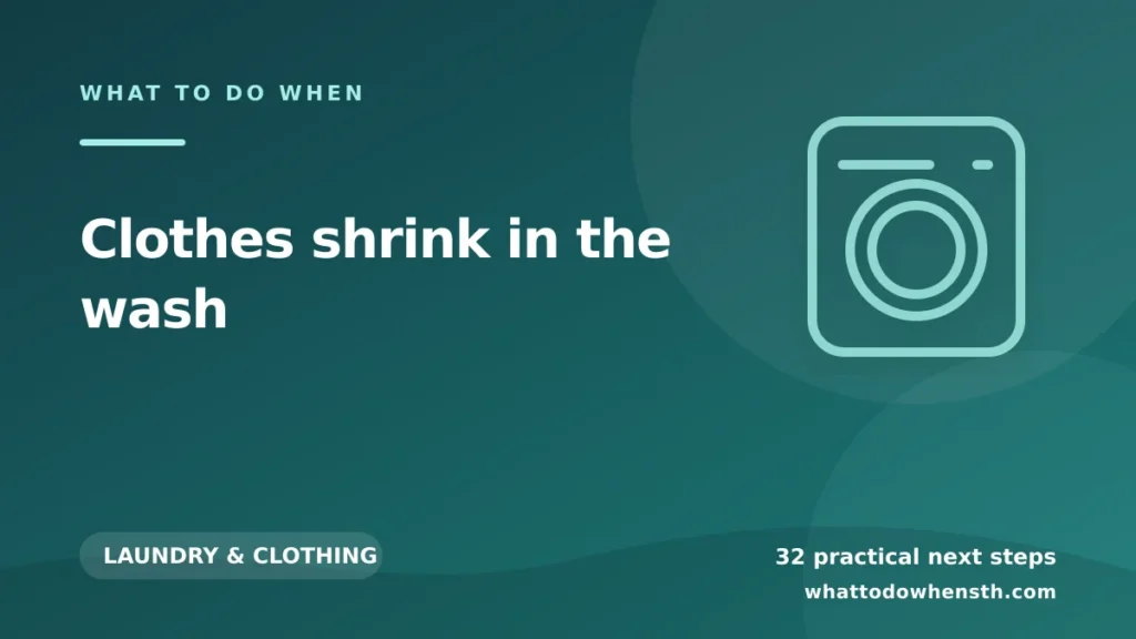 What to do when clothes shrink in the wash