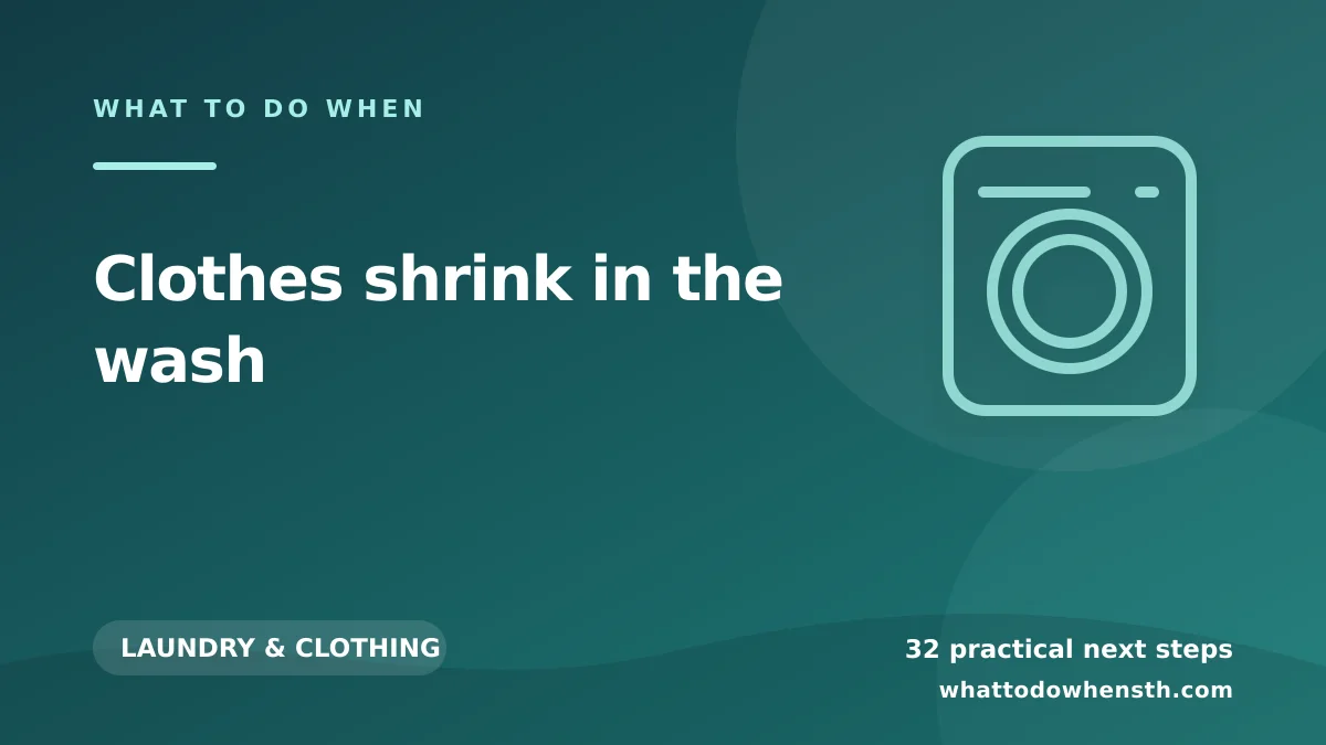 What to do when clothes shrink in the wash