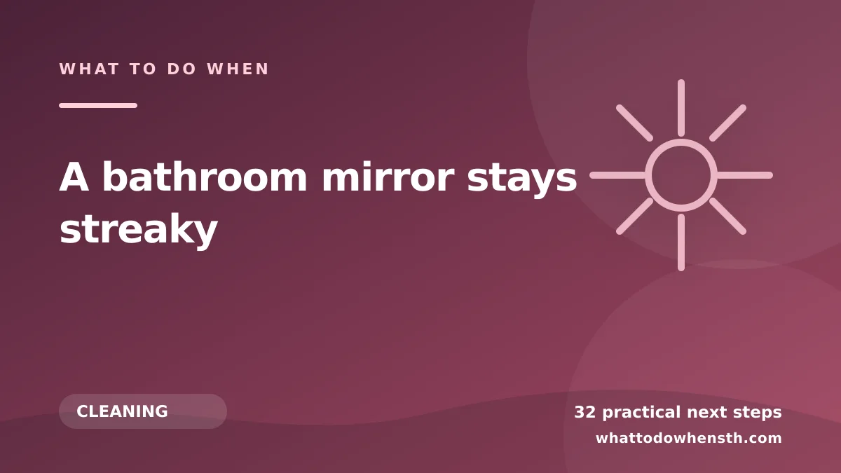 What to do when a bathroom mirror stays streaky