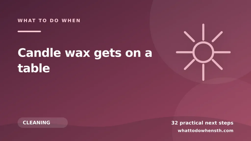 What to do when candle wax gets on a table