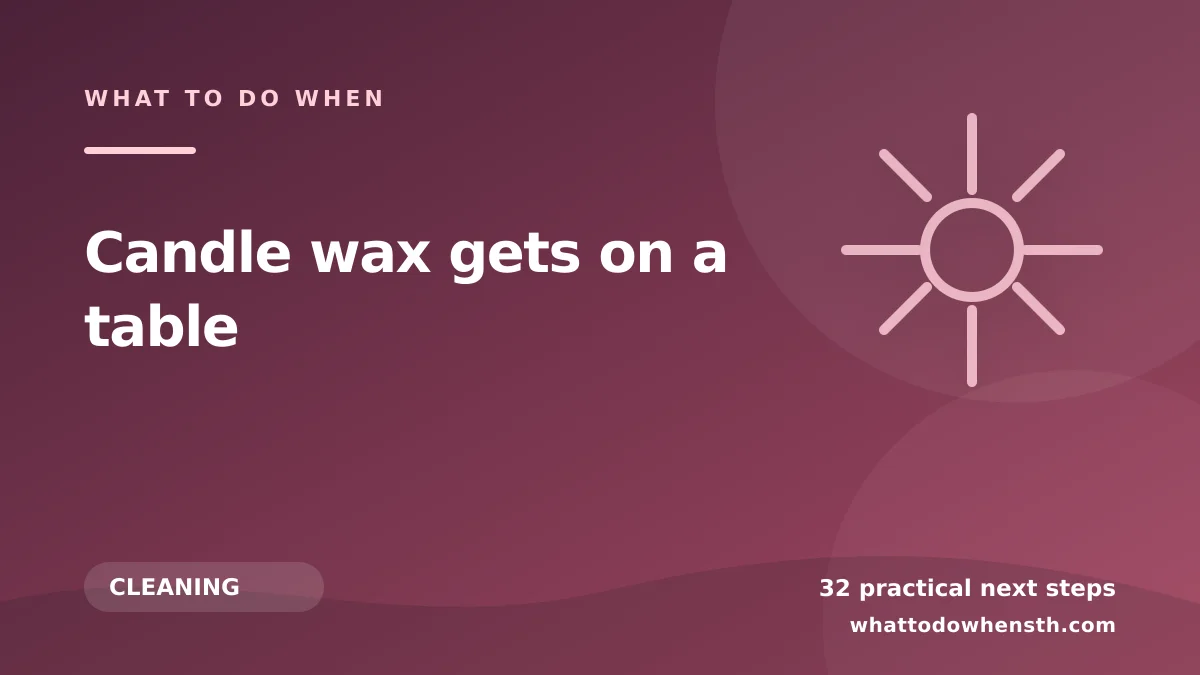 What to do when candle wax gets on a table