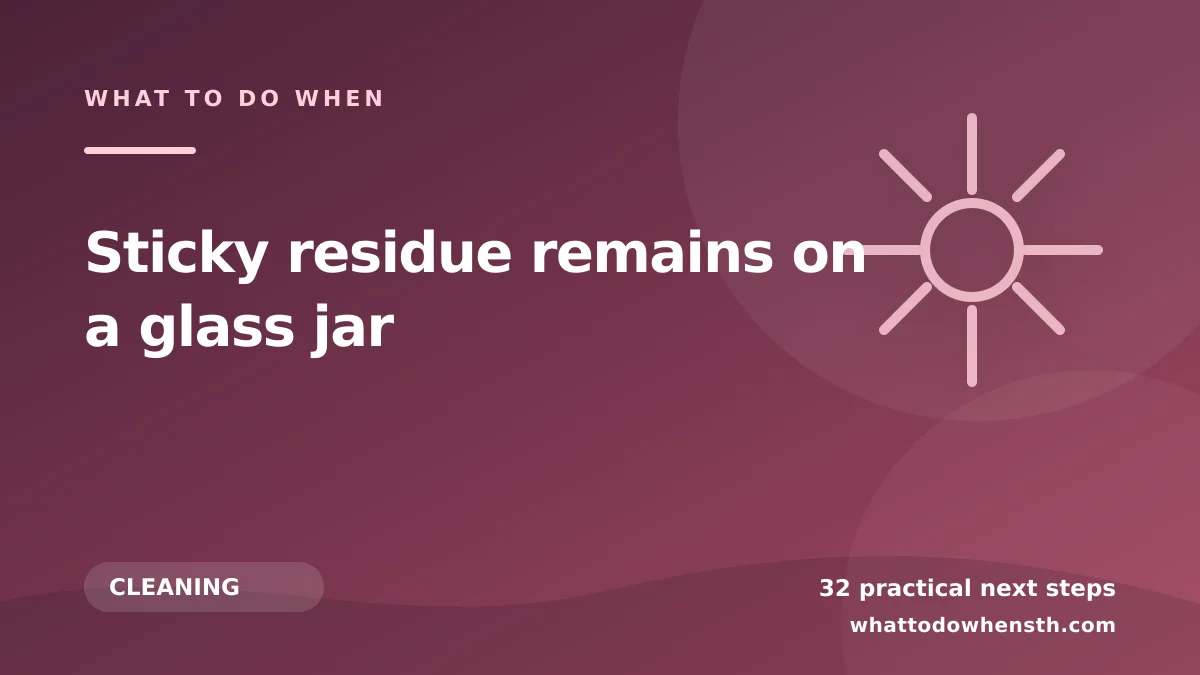 What to do when sticky residue remains on a glass jar