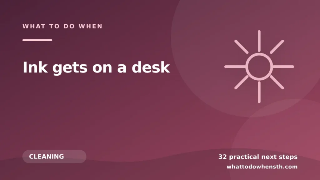What to do when ink gets on a desk