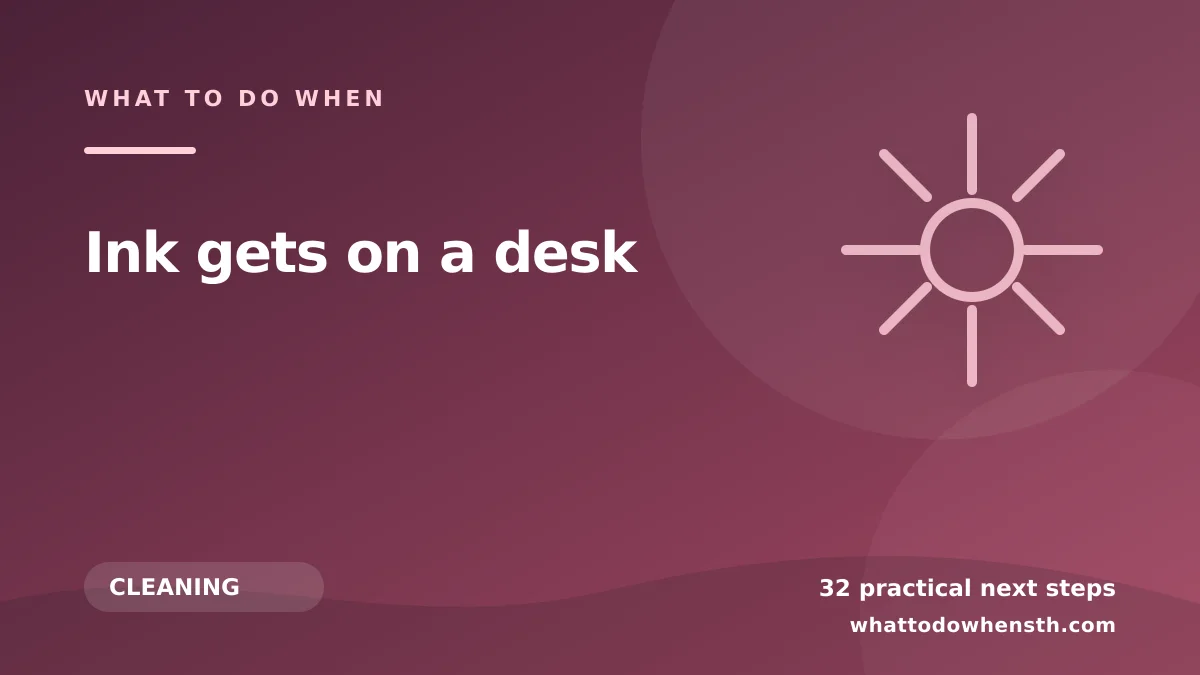 What to do when ink gets on a desk