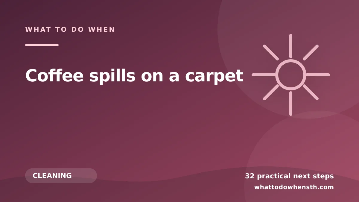 What to do when coffee spills on a carpet